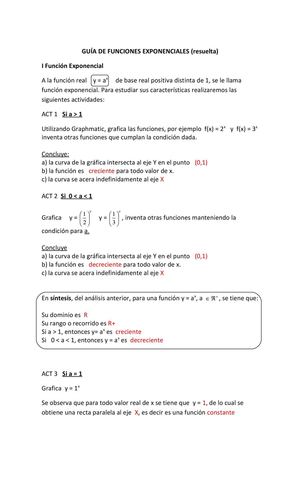 Guía función exponencial resuelta