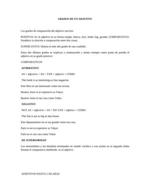 Adjetivos  Comparativos y Superlativos 