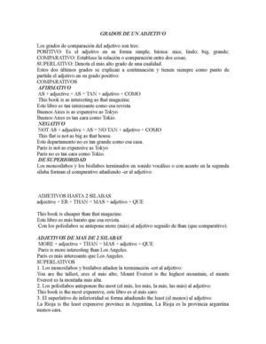 adetivos comparativos y superlativos