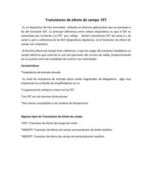 Transistores de efecto de campo FET