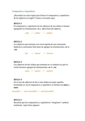 Revista de Comparative y Superlative