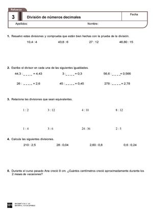 Refuerzo y ampliación del tema 3º
