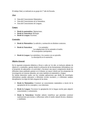 Trabajo en primer año con la hormigas.