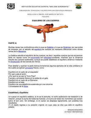 equilibrio de los cuerpos