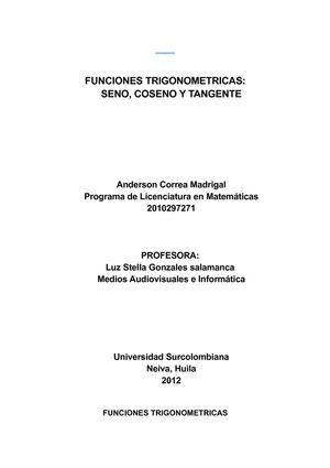 funciones seno, coseno y tangente