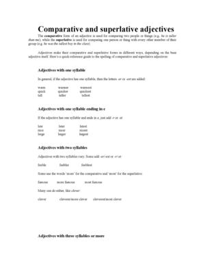 Comparative and Superlative
