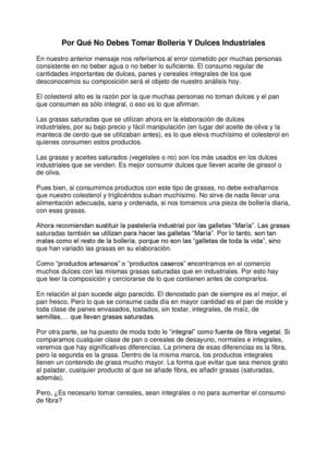 Por Que No Debes Tomar Bolleria Y Dulces Industriales