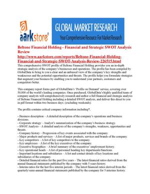 Beltone Financial Holding - Financial and Strategic SWOT Analysis Review