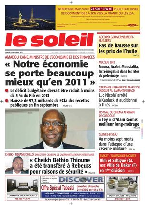 Edition du 22 octobre 2012