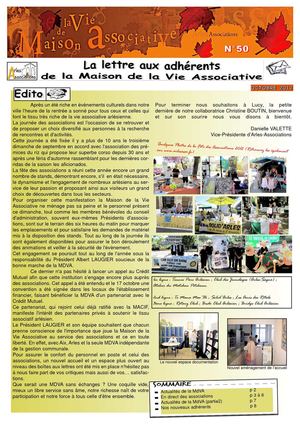 LETTRE AUX ADHERENTS N°50 octobre 2012