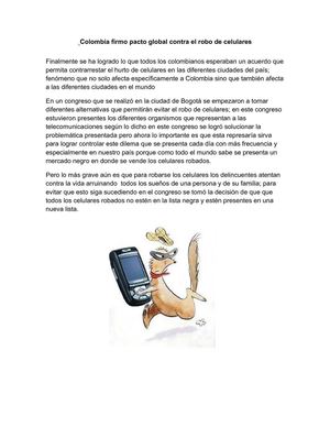 Colombia firmo pacto global contra robo de celulares