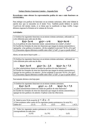 Trabajo Práctico Función Lineal 2