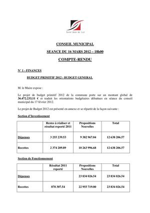 Compte rendu du 16 mars 2012