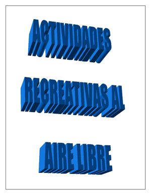 ACTIVIDADES LÚDICAS Y RECREATIVAS AL AIRE LIBRE.