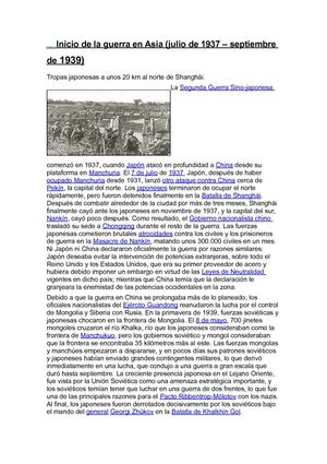 Inicio De La Guerra En Asia