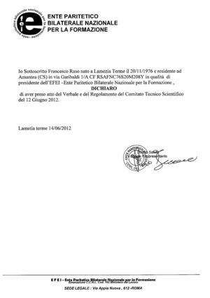 PRESA VISIONE DEL PRESIDENTE EFEI DEL VERBALE CTS