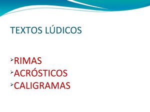 TEXTOS LÚDICOS