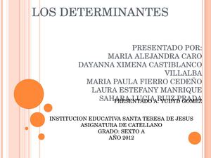 trabajo sobre determinantes