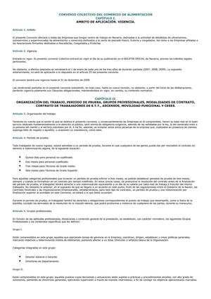 CONVENIO COLECTIVO DEL COMERCIO DE ALIMENTACION