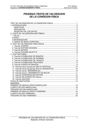 TEST DE VALORACION DE LA CONDICION FISICA