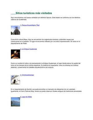 10 lugares turisticos de guatemala