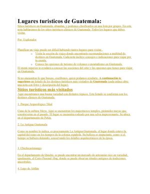 Lugares turisticos de Guatemala