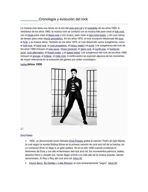 Cronología y evolución del rock