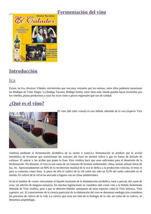 Fermentación del vino