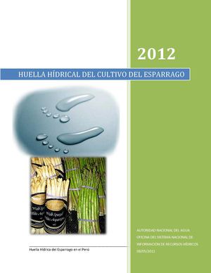 HUELLA HIDRICAL DEL CULTIVO DEL ESPARRAGO