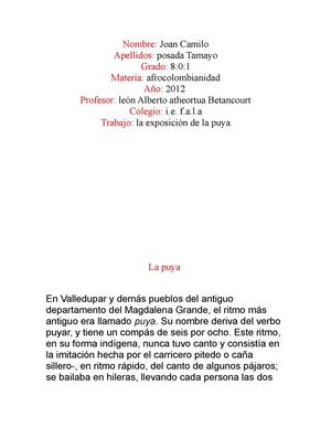 la exposicion de la puya 