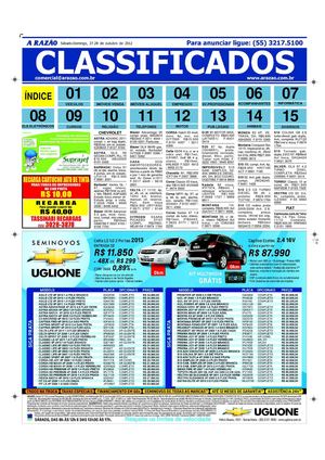 Classificados & Cursos: Jornal A Razão Santa Maria - 27102012
