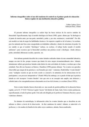 Eventos letrados realizados dentro de una comunidad educativa