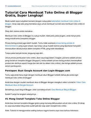 Cara Membuat Toko Online di Blogger