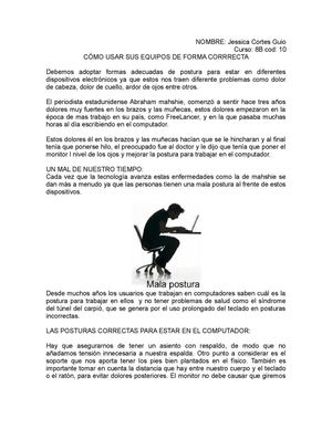 postura para el computador