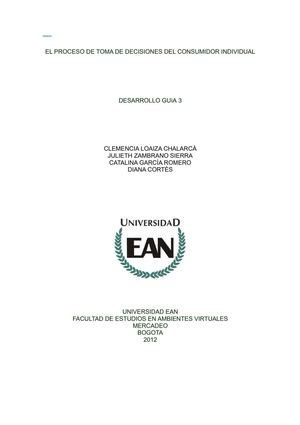 EL PROCESO DE TOMA DE DECISIONES DEL CONSUMIDOR INDIVIDUAL