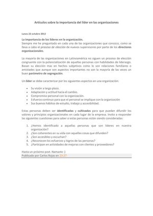 La importancia del liderazgo en las organizaciones