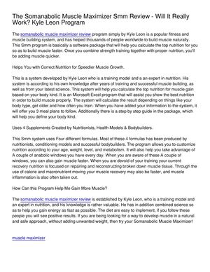 The Somanabolic Muscle Maximizer Smm Review - Will It Really Work_ Kyle Leon Program