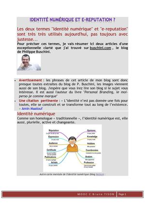 Identité numérique et e_reputation