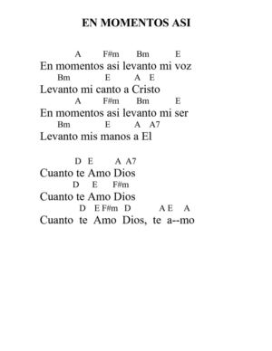 Cancion En Momentos Asi
