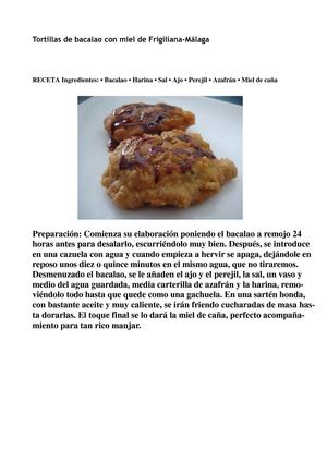 TORTILLAS DE BACALAO CON MIEL DE CAÑA