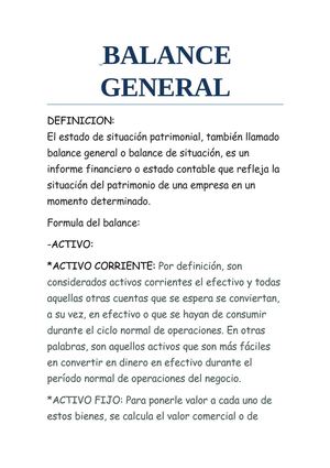 BALANCE GENERAL