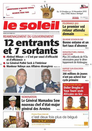 Edition du 30 octobre 2012