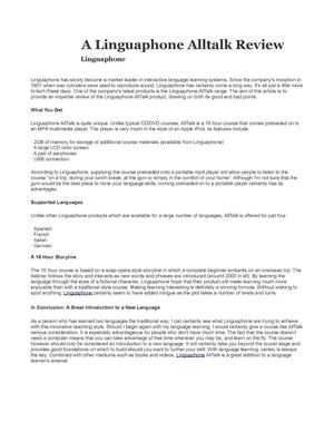 A Linguaphone Alltalk Review