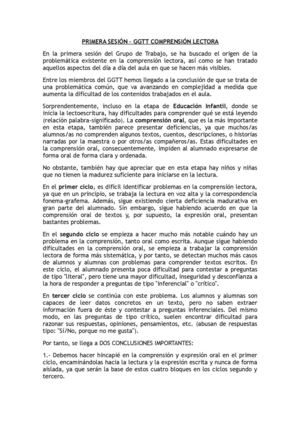 PRIMERA SESIÓN GGTT - COMPRENSIÓN LECTORA
