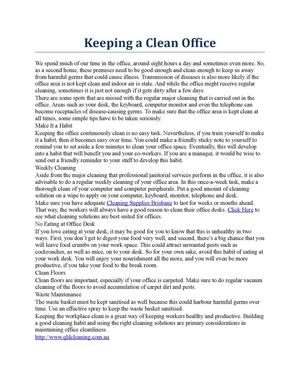 Keeping a Clean Office