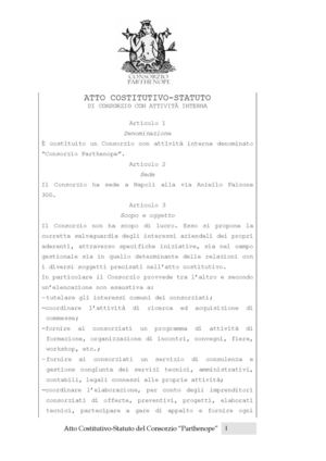 Atto costitutivo e Statuto del Consorzio Parthenope