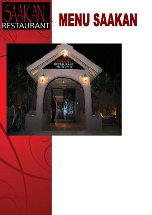 Menu Saakan Restaurant