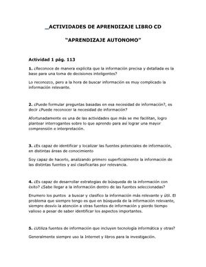 Actividdes del Libro y cd