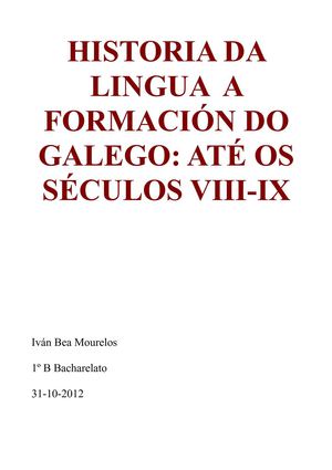 formación da lingua galega