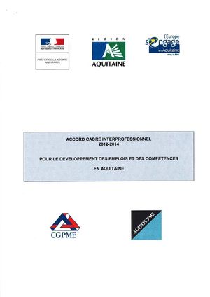 Accord cadre AGEFOS-PME 2012-2014